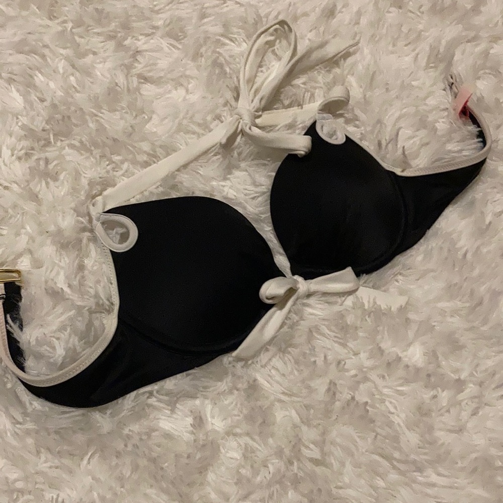 Black and white PINK bikini top
